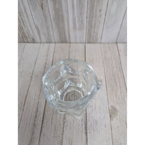 Elements Crystal Art Glass Candle Vase Czech Republic Cubist Style 4 1/2” Heavy - Picture 2 of 4